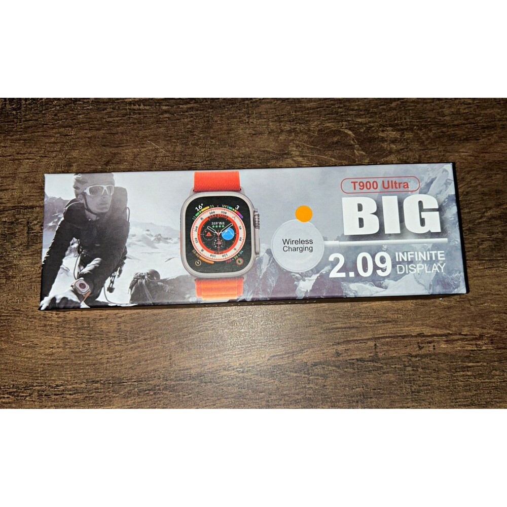 T900 UltraSmart Watch 2.09in, 49mm Silver,Orange Silicone,Wireless-Android/Apple